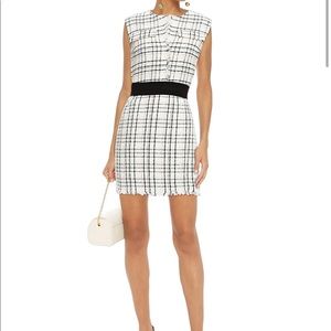 MAJE Rianey checked cotton-blend tweed mini dress